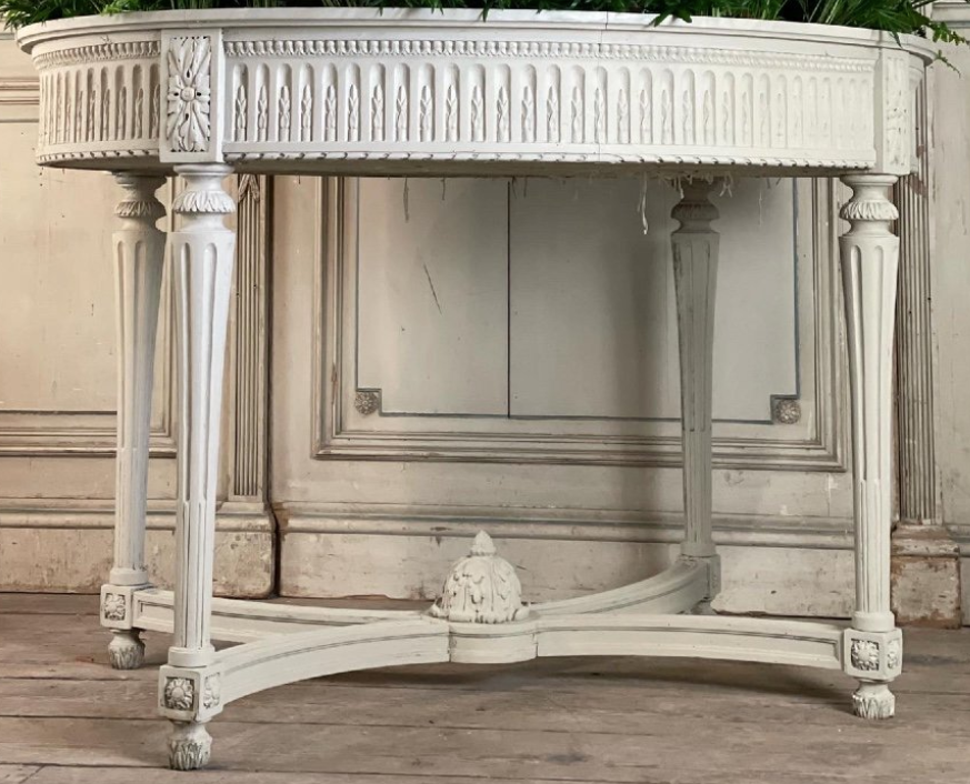 Painted carved wooden planter, circa 1900