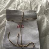 Set of monogram linen towels