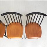 Set of 4 Fanett model slatted chairs, Tapiovaara, 1960s