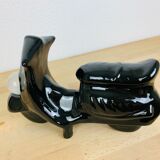 Vintage black ceramic scooter lamp