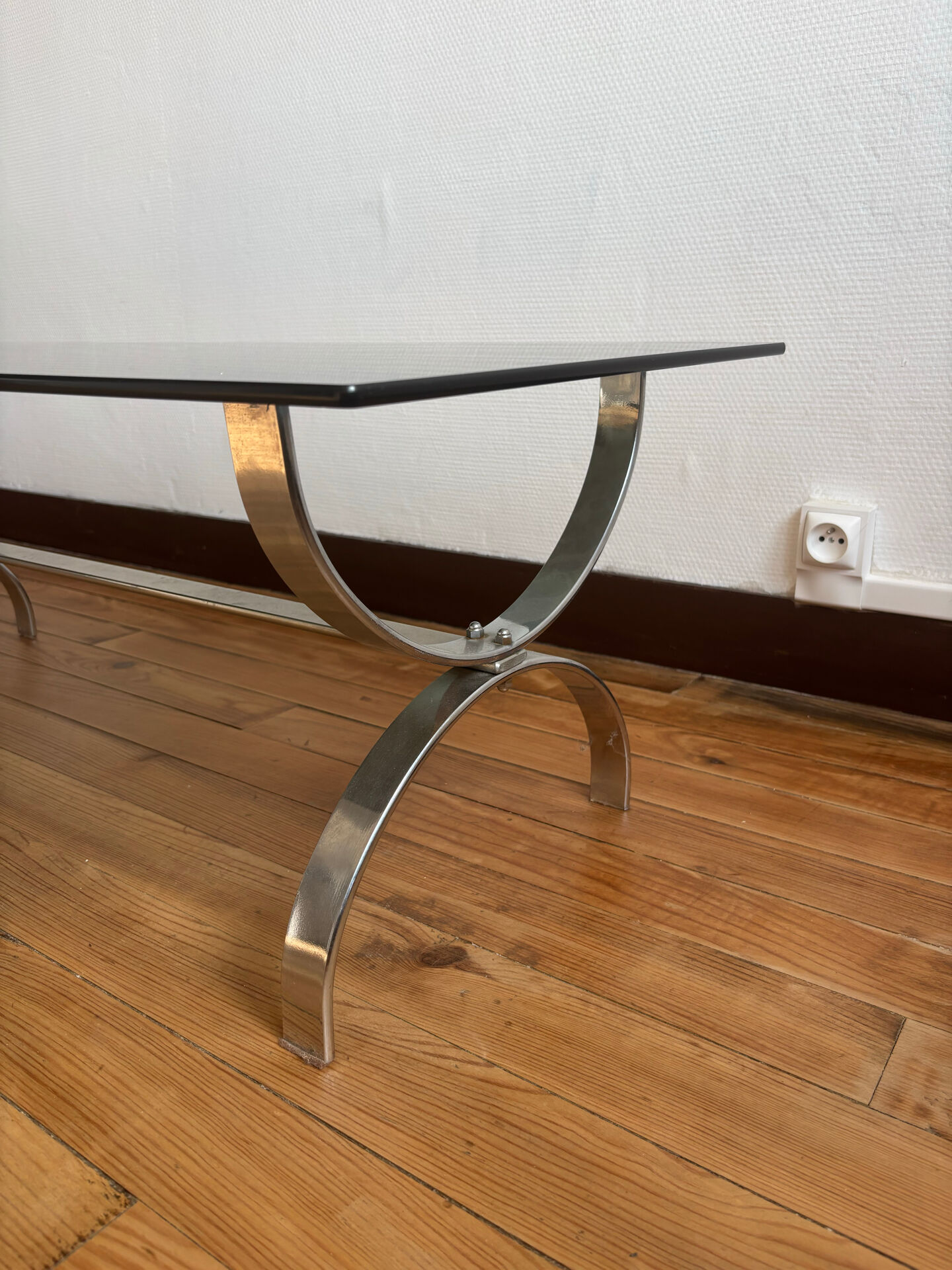Vintage chrome coffee table