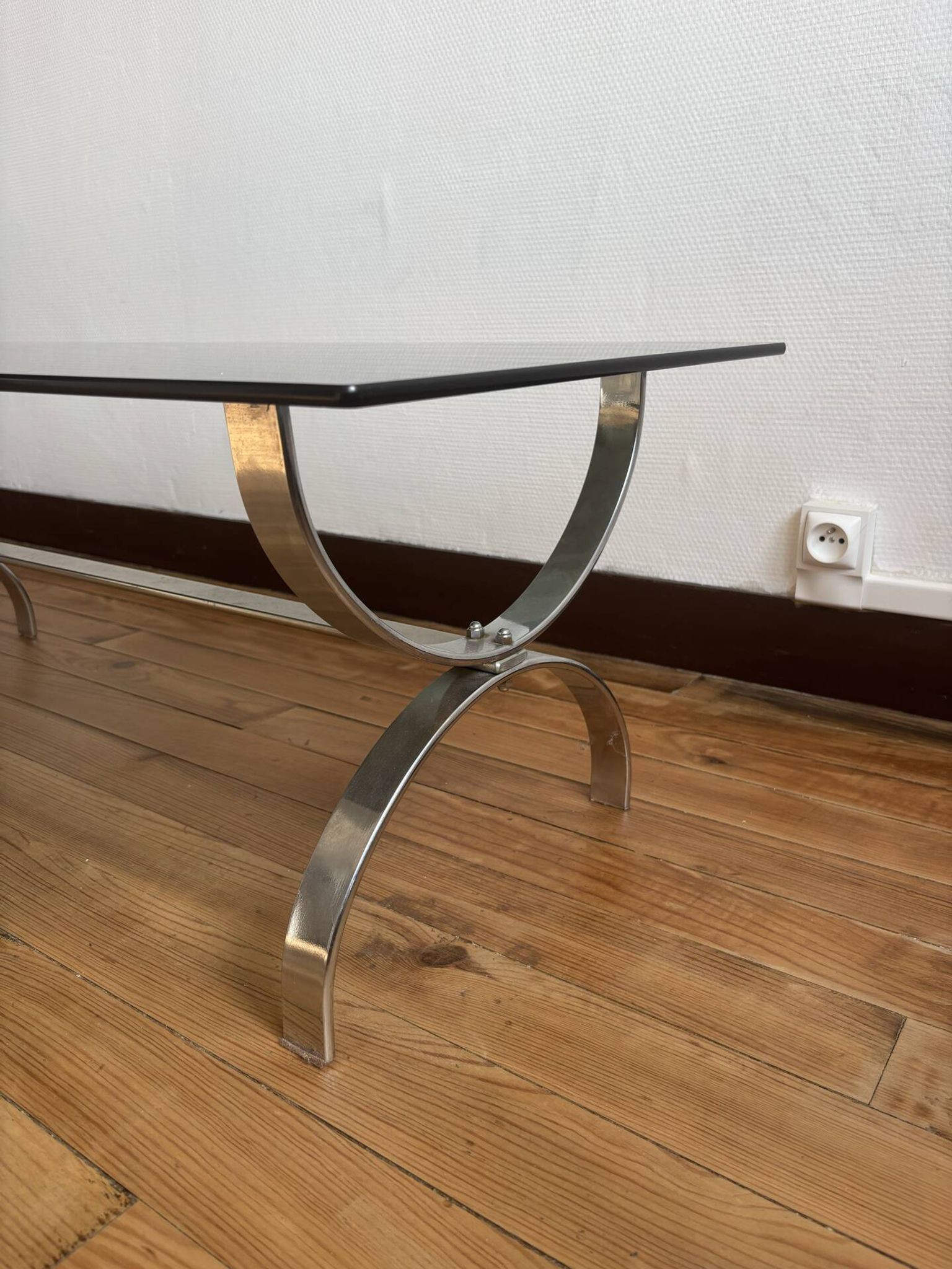 Vintage chrome coffee table