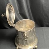 Boite à thé, biscuits en métal argenté, Maroc XXème