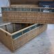 Trunk of 1950 rattan for transport of pigeons