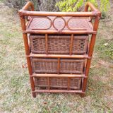 Commode en rotin vintage