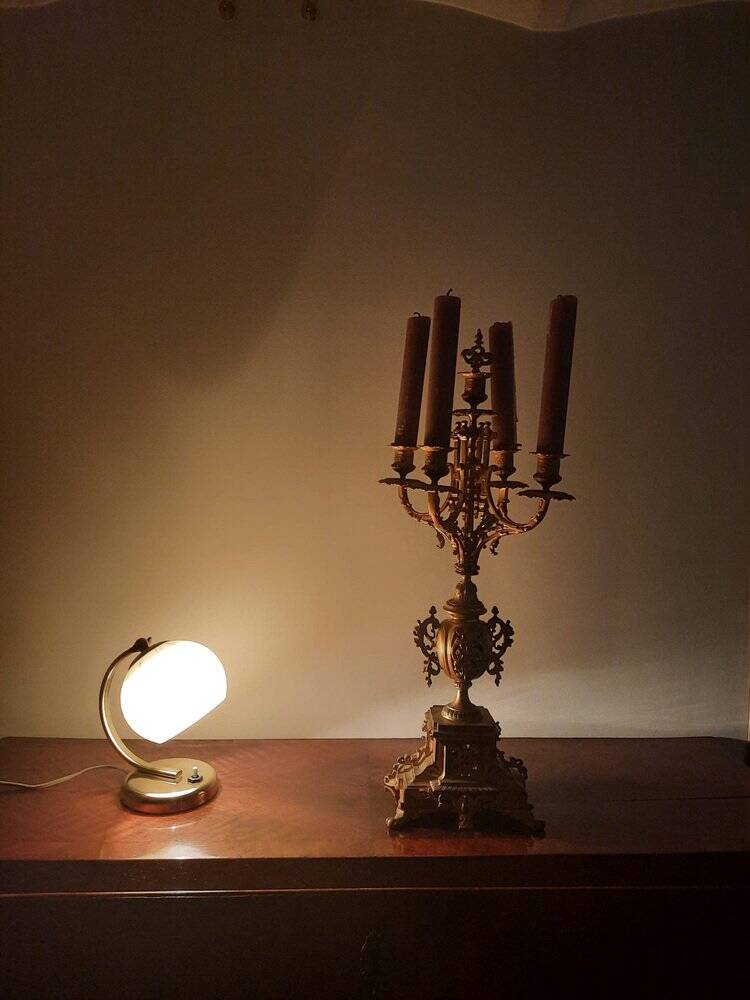 Bauhaus Brass Table Lamps, Germany, 1930s