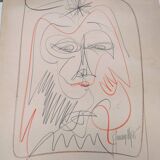 Drawing Gilbert Giuliani dit Gianangelli vintage