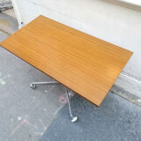 TV or side table, chrome and laminate wood, 1970