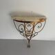 Mid-century floating wall console in wrought iron, 1950, Italy
