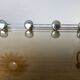 Chrome metal wall coat rack with 4 hooks, 57cm, 1970, vintage