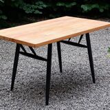 Table/Desk Model "Pirkka" solid pine top - black painted wooden legs Model from the 50's