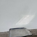 Rectangular silver metal tray