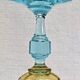 6 anciens verres à vin eau bicolores George Sand