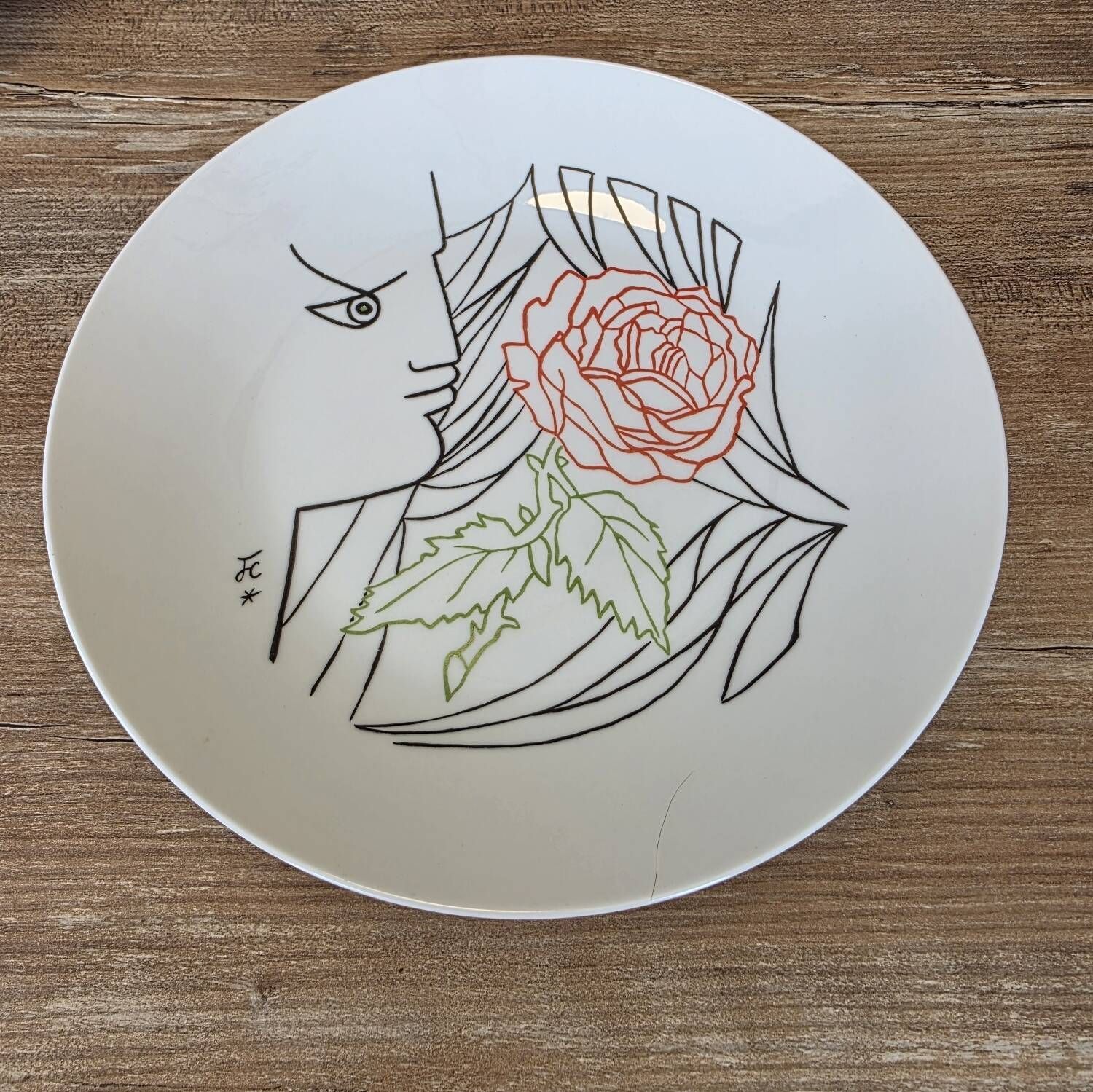 Set of two collectible porcelain plates - Jean Cocteau Art Editions