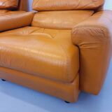 Paire de fauteuils lounge vintage en cuir des années 60 70