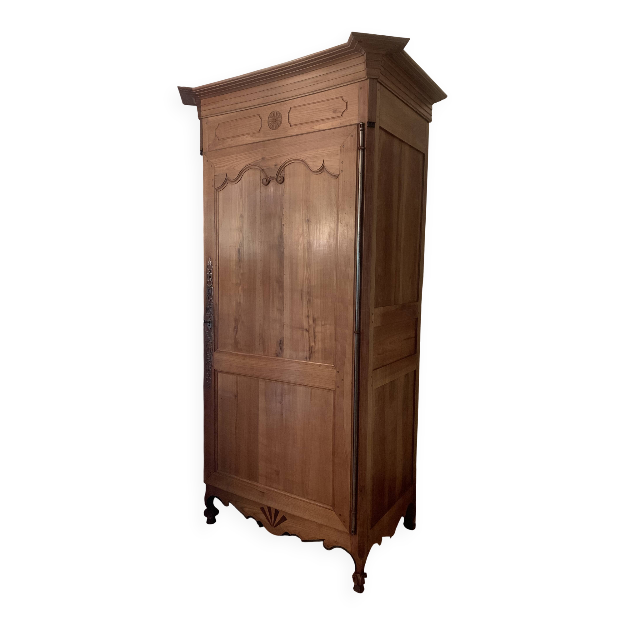 Armoire ancienne 1 porte style Louis XV merisier massif