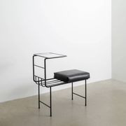 Black French Mid CenturyConsole Bench Table by Mathieu Matégot , 1950s