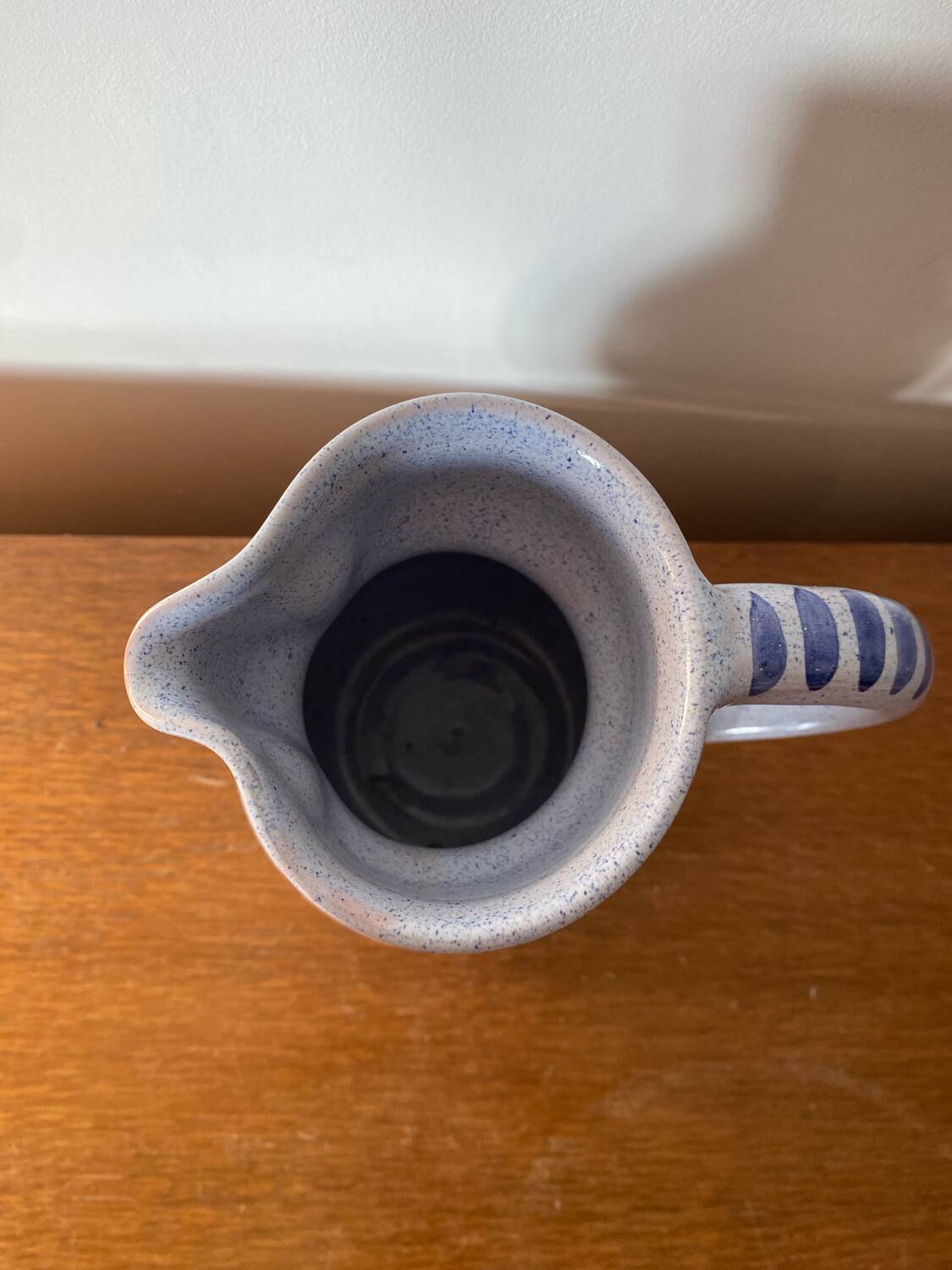 Antique blue glazed terracotta pitcher gaubert vintage kitchen