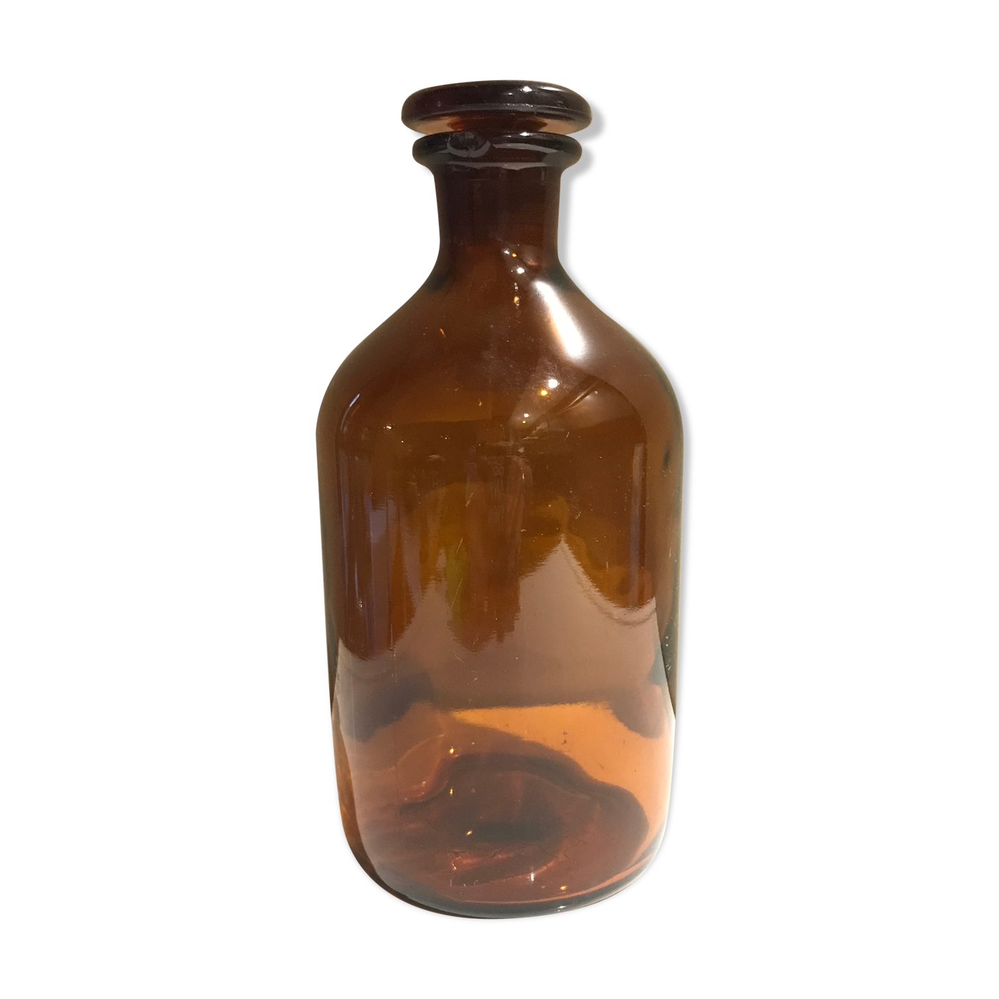 Brown glass laboratory bottle