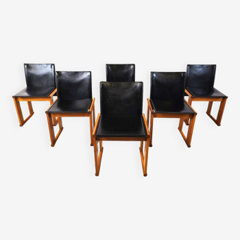 Set of 6 vintage dining chairs by Tobia & Afra Scarpa, 1970s