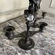 Pair of bronze candlesticks with a black patina in the antique style