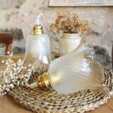Vintage tulip and linen lamps