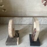 asymmetrical marble Art Deco bookends
