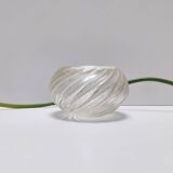 Vintage Twisted Ribs Murano Glass Trinket Bowl by Archimede Seguso with Gold Leaf, Italy