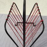 OLD MAGAZINE HOLDER VINTAGE BOOKS 50/70' WROUGHT IRON SCOUBIDOU