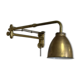 Vintage brass articulated wall lamp Scandinavian style
