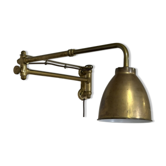 Vintage brass articulated wall lamp Scandinavian style