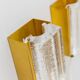 Set of 2 Vitrika Atlantic Wall Lamps in Clear Glass with Brass-Gold Frames
