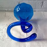 Beautiful trumpet VASE, in blown cobalt blue glass