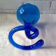 Vase trompette en verre bleu cobalt soufflé