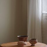 Modern round Danish coffee table in solid pine, Rainer Daumiller style, 1970s.