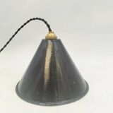Enamelled sheet metal cone pendant light