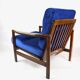 Fauteuil bleu vintage de 1970 design par Z.Baczyk