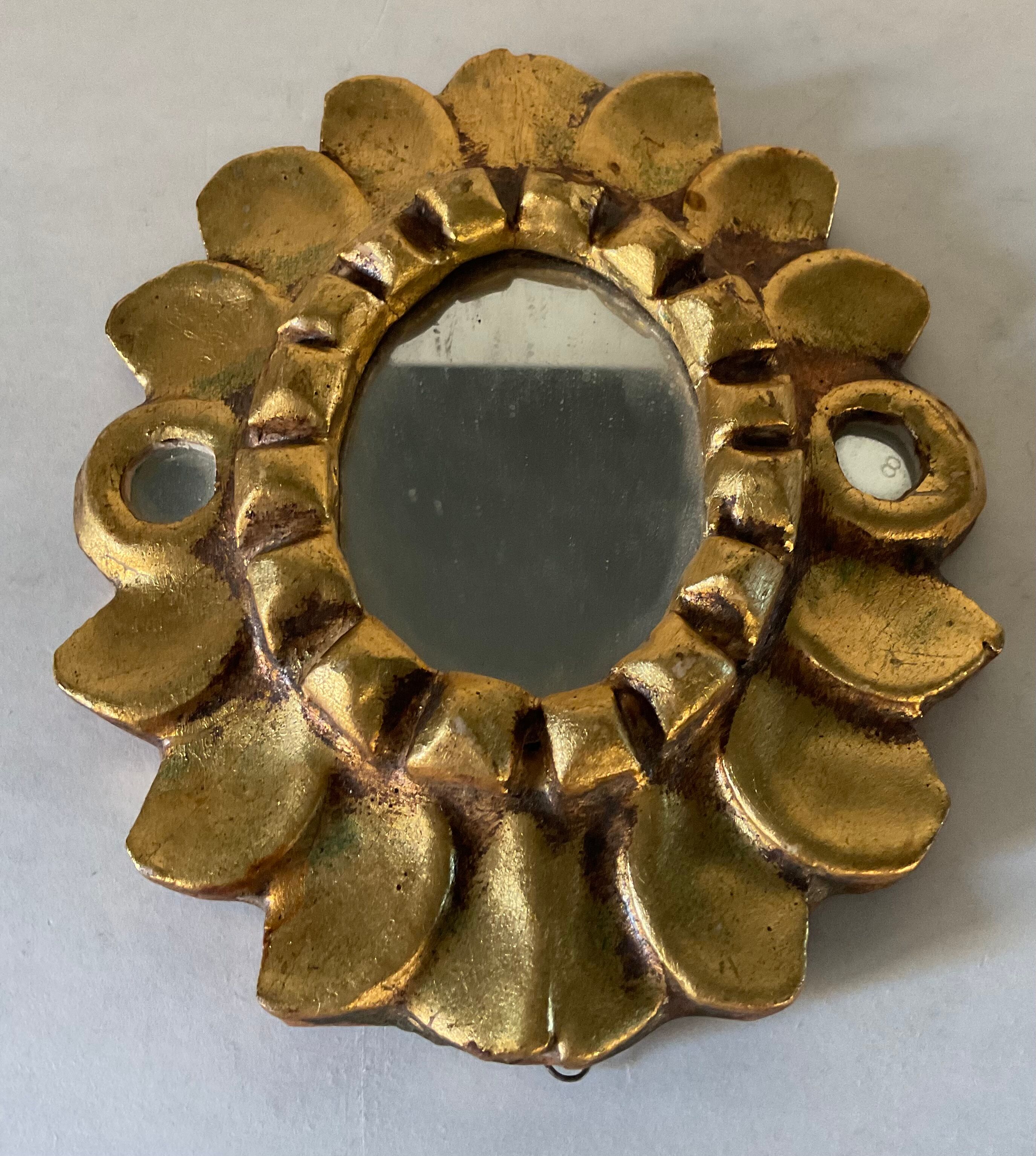 Vintage gilded wooden mirror