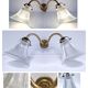 Double gilded bronze and glass wall lamp 1900