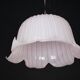 Large vintage flower-shaped chandelier in pink Murano glass, Italy 1980s.