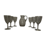 Pitcher and water glasses