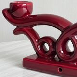 Vintage red ceramic candle holder