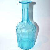Vintage turquoise blue molded glass carafe 24cm