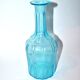 Vintage turquoise blue molded glass carafe 24cm