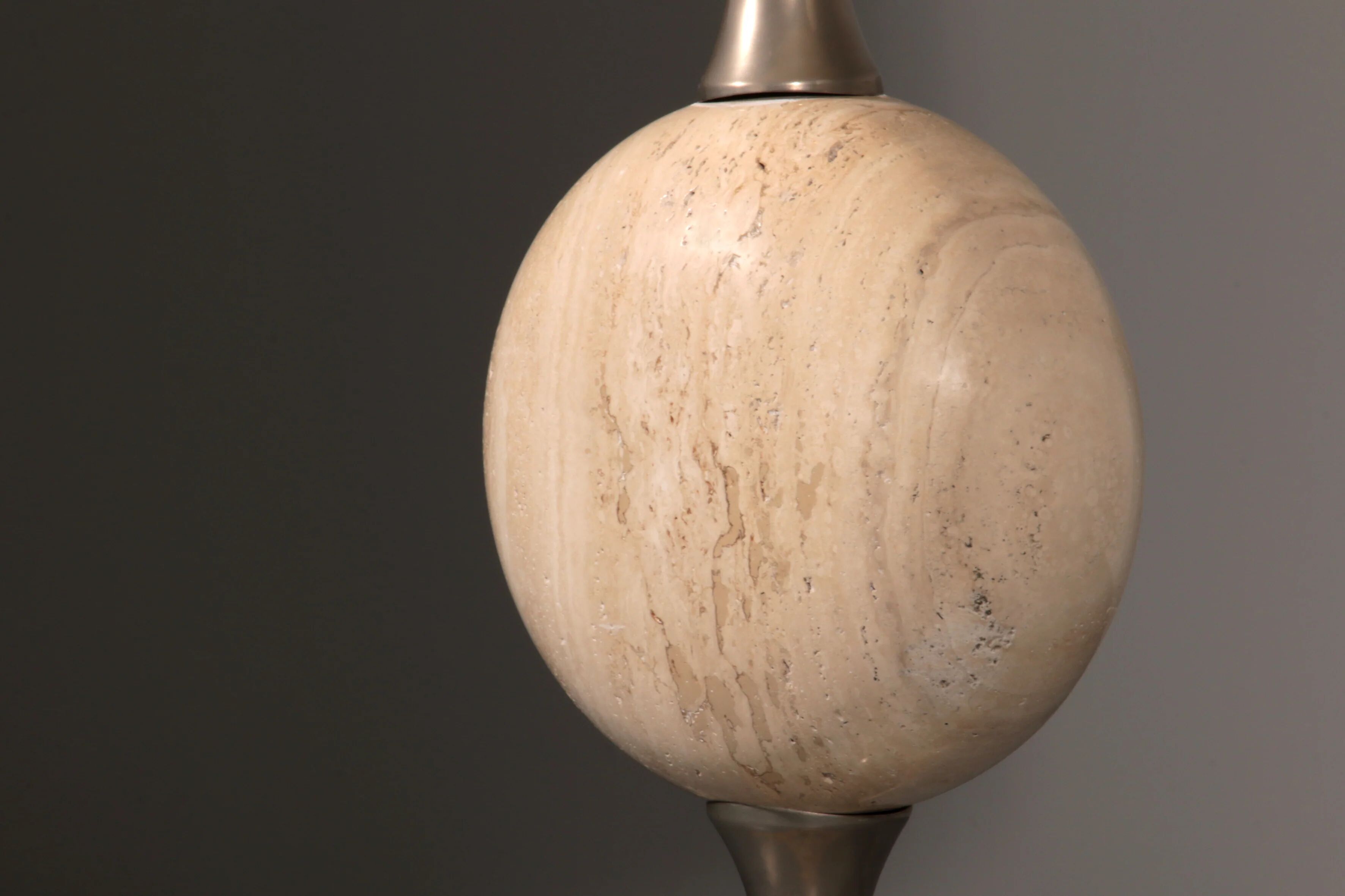 Travertine floor lamp by Philippe Barbier for Maison Barbier, monumental piece, 1970s