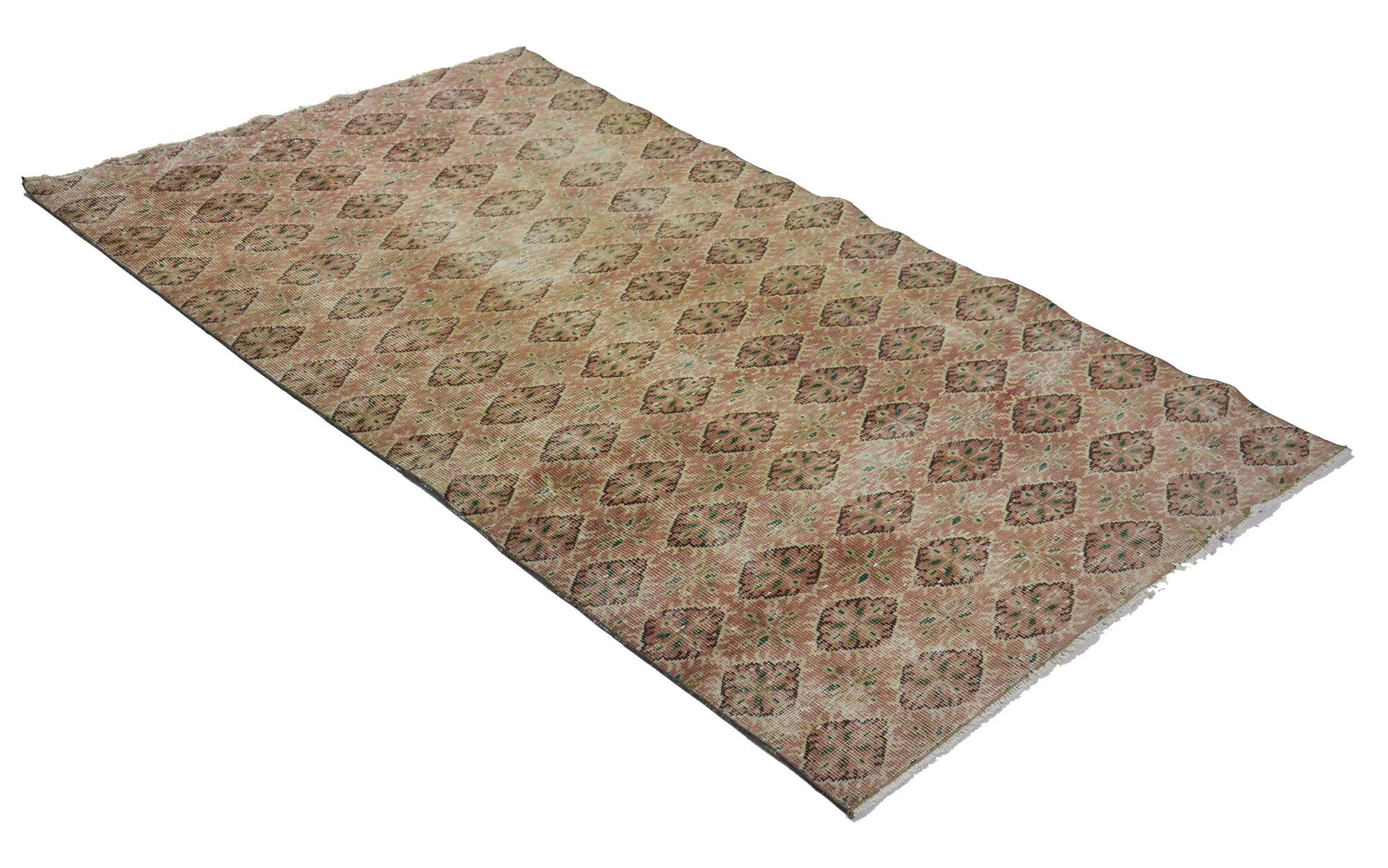 Turkish Anatolian Handmade Vintage Rug 252 cm x 140 cm