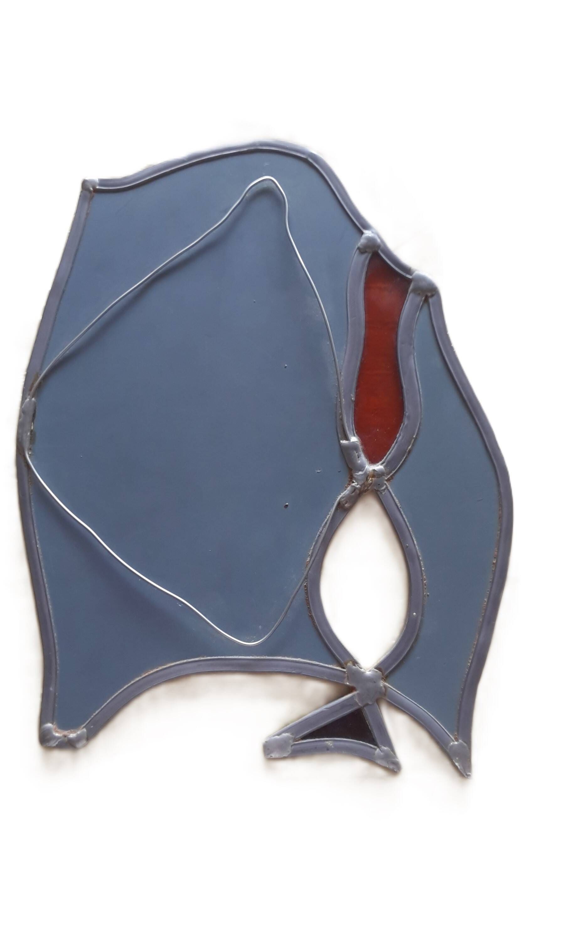 Handcrafted stained glass combining mirrors and glass, cloisonné on metal (Paris).