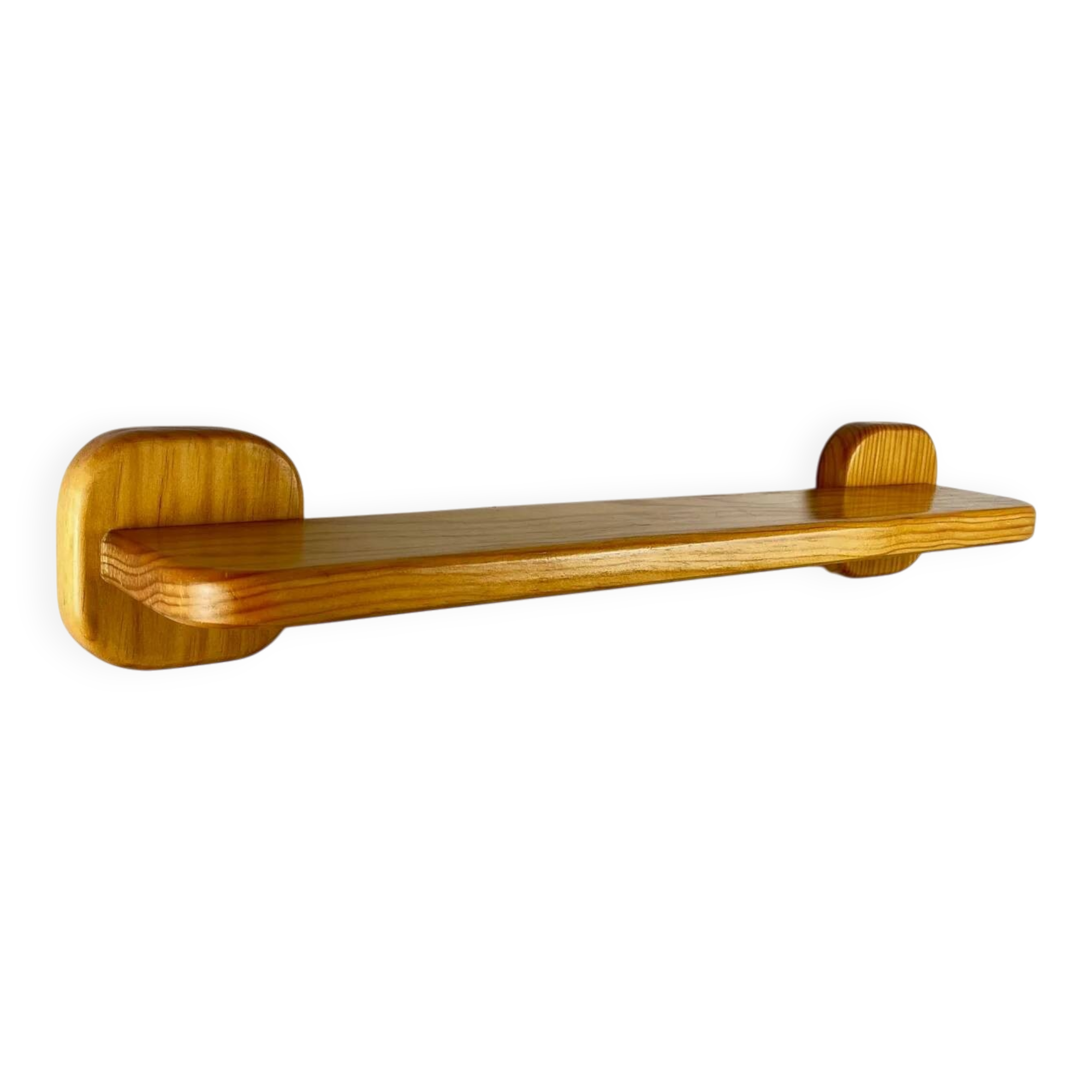 Minimalist pine shelf, 1970/80, square bracket