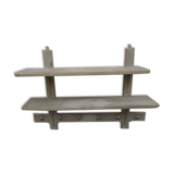 Old wall workshop shelf with coat rack