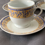 Coffee service 4 cups and saucers + sugar bowl